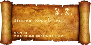 Wiesner Koppány névjegykártya